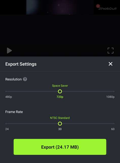 Share video 1080p Frame Rate 60 HD video editor