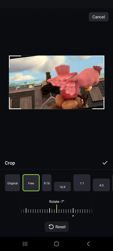 Crop videos for free on Android