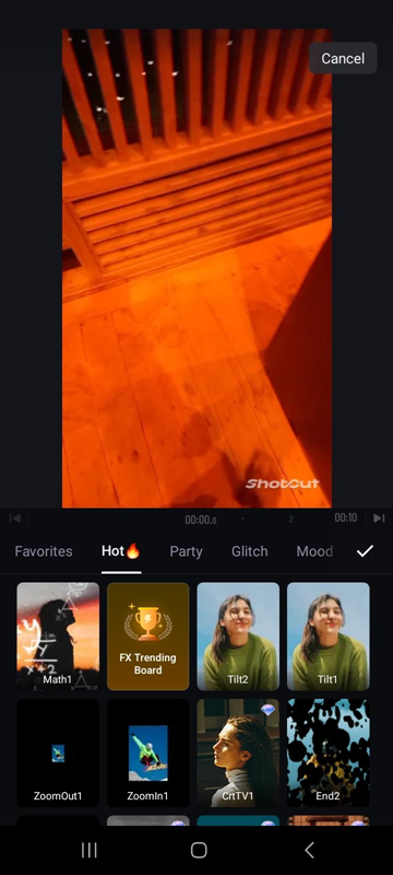 add effect to video on Android phone