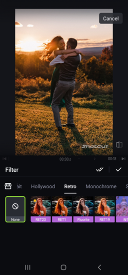add retro effect to video using free video editing app